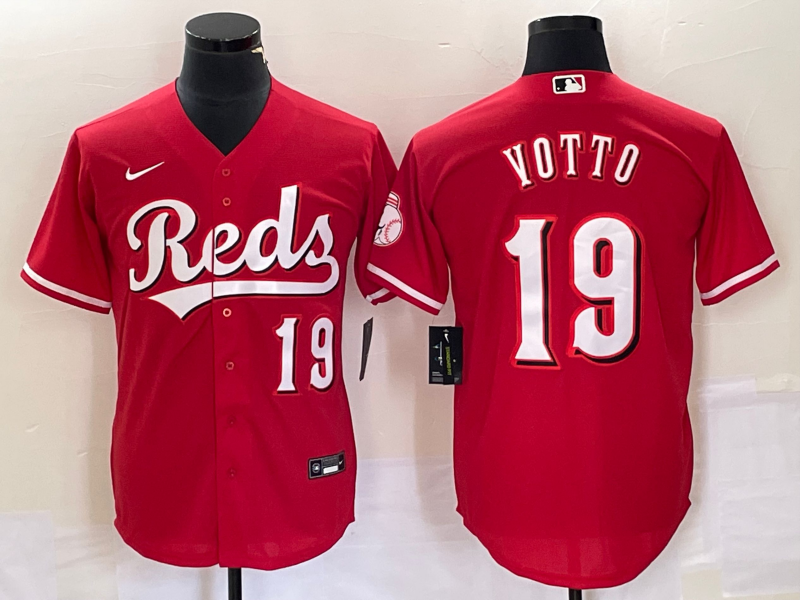 Men's Cincinnati Reds Joey Votto #19 Red Alternate Jersey